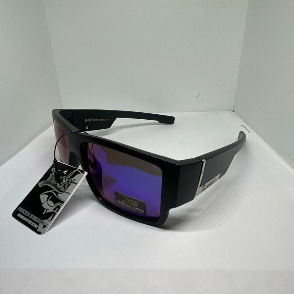 Locs Wrap Sunglasses Multi Mirror Lens Black Frame UV400
